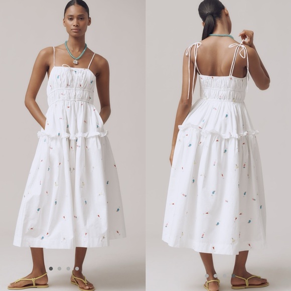 Anthropologie Dresses & Skirts - En Saison Nellie sleeveless smocked midi dress